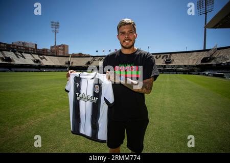 29/08/2023, il colombiano Juan Jose Narvaez, nuovo giocatore della squadra FC Cartagena, Estadio Cartagonova, Cartagena, regione di Murcia. Foto Stock