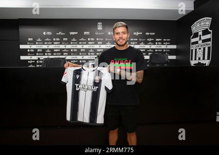 29/08/2023, il colombiano Juan Jose Narvaez, nuovo giocatore della squadra FC Cartagena, Estadio Cartagonova, Cartagena, regione di Murcia. Foto Stock