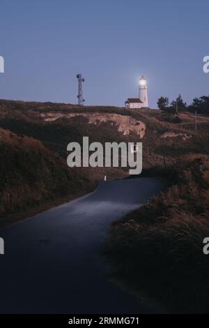 Crepuscolo al faro di Cape Blanco Foto Stock