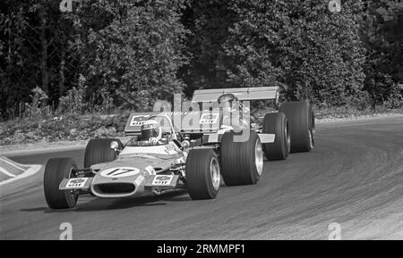 Jackie Stewart alla guida di una Matra Ford Cosworth al Gran Premio di Formula 1 Mosport 1969, ha stellato 4°, DNF Foto Stock