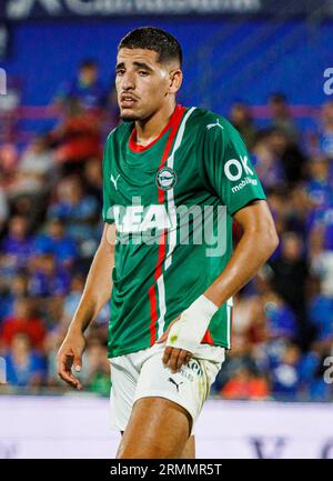 Getafe, Spagna. 28 agosto 2023. GETAFE, SPAGNA - AGOSTO 28: .Abdel Abqar di CD Alaves durante il LaLiga EA Sports Match tra Getafe CD e CD Alaves al Coliseo Alfonso Perez il 28 agosto 2023 a Getafe, Spagna (Credit Image: © Baldesca Samper/DAX via ZUMA Press Wire) SOLO USO EDITORIALE! Non per USO commerciale! Foto Stock