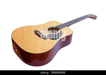 vecchio isolamento acustico guitar.jpg su sfondo bianco Foto Stock