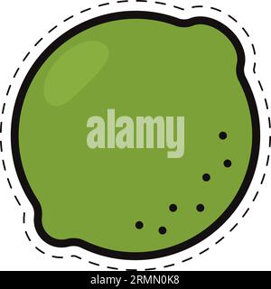 Icona isolata colorata in calce vettore piatto Illustrazione Vettoriale