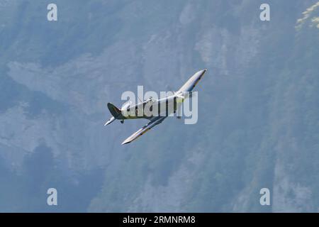 Supermarine Spitfire allo Zigairmeet Air Show 2023 a Mollis, Svizzera Foto Stock