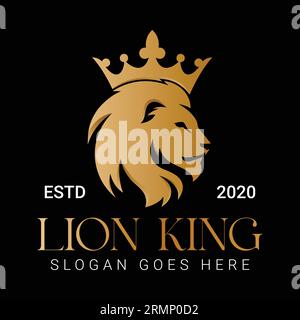 Luxury Crown King Design con logo Royal King Queen logo Illustrazione Vettoriale