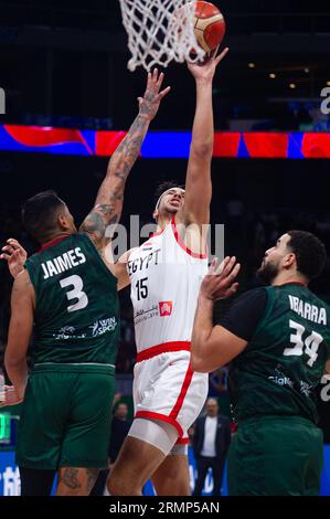 Pasay City, Filippine. 1 gennaio 2009. Gardner (#15) del Team Egypt cerca di segnare contro 2 messicani (foto di Noel Tonido/Pacific Press) credito: Pacific Press Media Production Corp./Alamy Live News Foto Stock