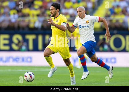 Villarreal, Spagna. 27 agosto 2023. Alfonso Pedraza del Villarreal CF durante la partita LaLiga EA Sports tra il Villarreal CF e il FC Barcelona all'Estadio la ceramica di Villarreal, in Spagna. (Immagine di credito: © David Ramirez/DAX via ZUMA Press Wire) SOLO USO EDITORIALE! Non per USO commerciale! Foto Stock