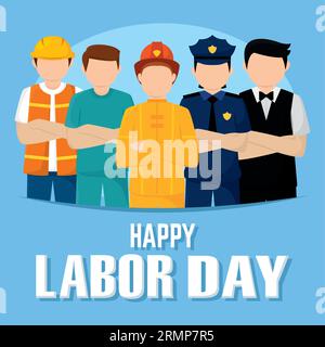 Diversi caratteri astratti con diversi job Labor Day Vector Illustrazione Vettoriale