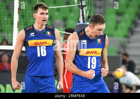 Roberto Russo, Yuri Romano (Italia). Campionato del mondo di pallavolo 2022. Round di 16 Foto Stock