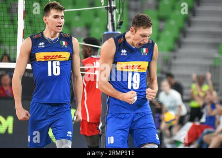 Roberto Russo, Yuri Romano (Italia). Campionato del mondo di pallavolo 2022. Round di 16 Foto Stock