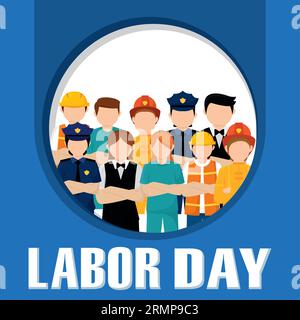 Diversi caratteri astratti con diversi job Labor Day Vector Illustrazione Vettoriale