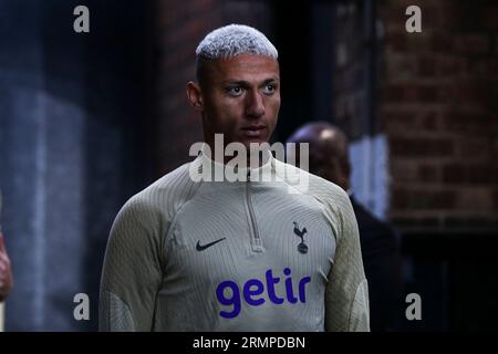 Richarlison del Tottenham Hotspur durante il secondo turno della Carabao Cup tra Fulham e Tottenham Hotspur al Craven Cottage di Londra martedì 29 agosto 2023. (Foto: Tom West | mi News) crediti: MI News & Sport /Alamy Live News Foto Stock