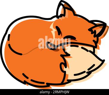 Immagine isolata colorata di un simpatico animale di volpe Vector Illustrazione Vettoriale