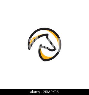 Icone lineari Horse Vector ed elementi di design del logo: Design del logo Horse Illustrazione Vettoriale