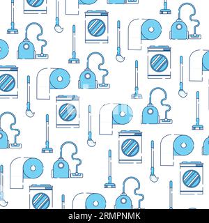 Sfondo pattern senza cuciture con icone di pulizia Vector Illustrazione Vettoriale
