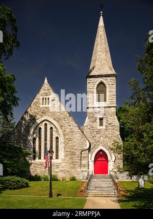 St John's Chiesa Episcopale New Milford centro storico distretto   New Milford, Connecticut, Stati Uniti d'America Foto Stock