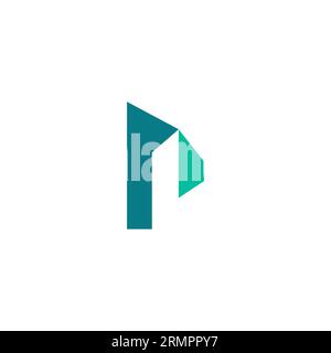 Design del logo dell'edificio Letter P. Logo P Town Illustrazione Vettoriale