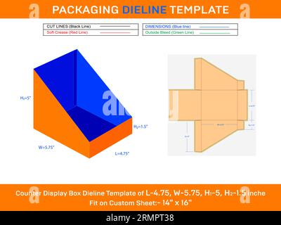 Espositore per espositori per alimenti modello 4,75x5,75x5 pollici Illustrazione Vettoriale