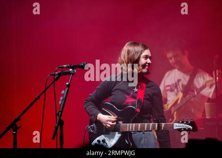 Snail mail – vero nome Lindsey Jordan – Plays far Out Stage al Green Man Festival in Galles, Regno Unito, agosto 2023. Foto: Rob Watkins Foto Stock