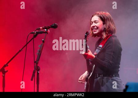 Snail mail – vero nome Lindsey Jordan – Plays far Out Stage al Green Man Festival in Galles, Regno Unito, agosto 2023. Foto: Rob Watkins Foto Stock