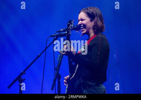 Snail mail – vero nome Lindsey Jordan – Plays far Out Stage al Green Man Festival in Galles, Regno Unito, agosto 2023. Foto: Rob Watkins Foto Stock