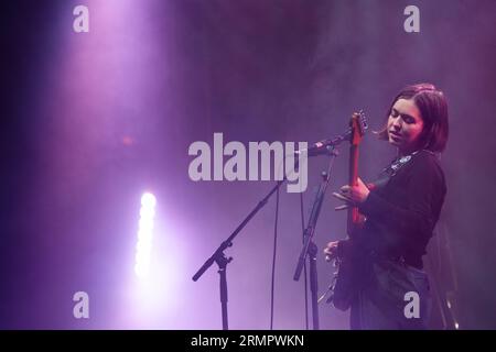 Snail mail – vero nome Lindsey Jordan – Plays far Out Stage al Green Man Festival in Galles, Regno Unito, agosto 2023. Foto: Rob Watkins Foto Stock