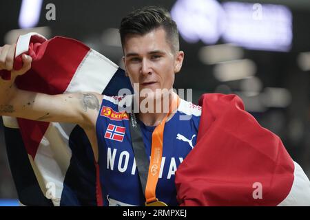 Jakob INGEBRIGTSEN di NOR Final 5000 METRI UOMINI durante i Campionati del mondo 2023 il 27 agosto 2023 a Nemzeti Atletikai Kozpont a Budapest, Ungheria. Foto Laurent Lairys/ABACAPRESS.COM Foto Stock