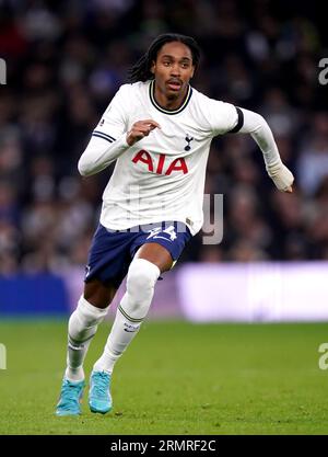 Foto del file datata 1-01-2023 del Djed Spence del Tottenham Hotspur che si è Unito al Leeds United in prestito per tutta la stagione. Data di emissione: Mercoledì 30 agosto 2023. Foto Stock