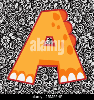 Lettera Alfabetica A, disegno lettera alfabetica, illustrazione lettera alfabetica, ultima immagine, illustrazione lettere, vettore alfabetico, vettore font Illustrazione Vettoriale