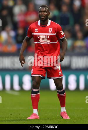 Bolton, Regno Unito. 29 agosto 2023. Emmanuel latte Lath di Middlesbrough durante la partita di Carabao Cup al Reebok Stadium di Bolton. Il credito fotografico dovrebbe leggere: Gary Oakley/Sportimage Credit: Sportimage Ltd/Alamy Live News Foto Stock