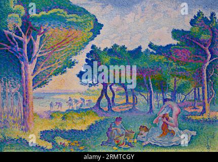 By the Mediterranean, Henri-Edmond Cross, 1895, Stock Photo