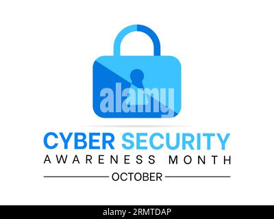 Il mese nazionale di sensibilizzazione sulla sicurezza informatica aumenta la vigilanza e la conoscenza per salvaguardare individui e organizzazioni nell'era digitale. Cifra potenziata Illustrazione Vettoriale