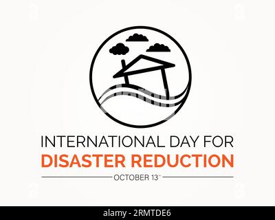 La giornata internazionale per la riduzione dei disastri si concentra sulla mitigazione, la preparazione e la ripresa sostenibile. Building Resilience and Safety Global Vector Illustrazione Vettoriale