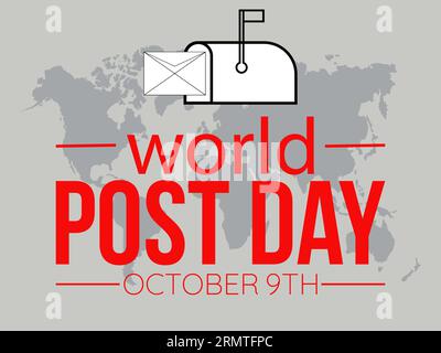 Il World Post Day celebra l'arte senza tempo della comunicazione e la portata globale delle connessioni postali. Modello illustrazione vettoriale. Illustrazione Vettoriale