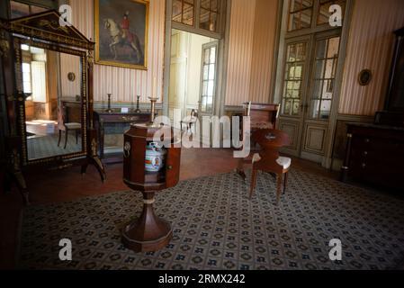 Il Palazzo reale di Queluz è un capolavoro in stile rococco di ispirazione francese, costruito da re Pietro III nel 1747, Lisbona, Portogallo. 30 agosto 2023 Foto Stock