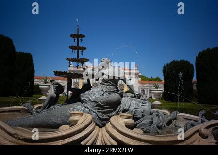 Il Palazzo reale di Queluz è un capolavoro in stile rococco di ispirazione francese, costruito da re Pietro III nel 1747, Lisbona, Portogallo. 30 agosto 2023 Foto Stock