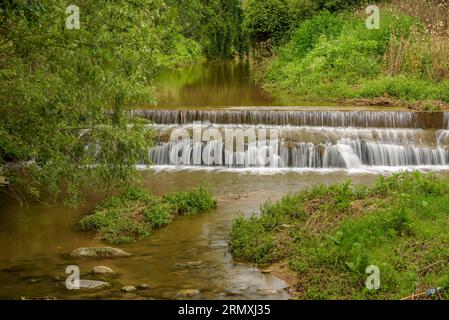 Dintorni del fiume Tenes che attraversa Santa Eulàlia de Roncaana in primavera (Vallès Oriental, Barcellona, Catalogna, Spagna) Foto Stock