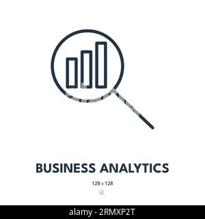 Business Analytics - icona. Report, analisi, statistiche. Tratto modificabile. Icona vettore semplice Illustrazione Vettoriale