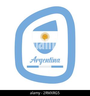 Bandiera Argentina con illustrazione vettore fotogrammi immagine astratta modificabile Illustrazione Vettoriale