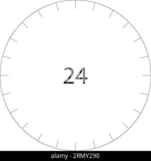 Quadrante circolare divisione scala modello rotondo quadrante circolare scala 24 Illustrazione Vettoriale