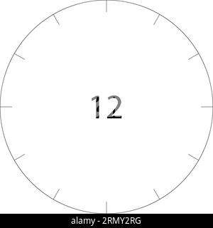 Quadrante circolare divisione scala modello rotondo quadrante circolare scala 12 Illustrazione Vettoriale