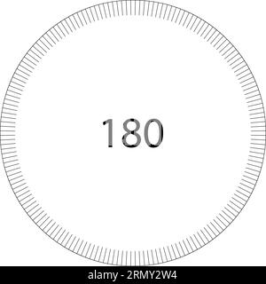Quadrante circolare divisione scala modello rotondo quadrante circolare scala 180 Illustrazione Vettoriale