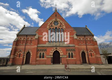 886 Lydiard Street facciata in mattoni rossi della Central Uniting Church, ex Wesleyan Church. Ballarat-Australia. Foto Stock