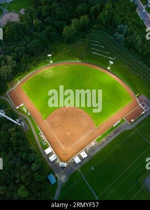 Vista aerea del campo da baseball di Laval, Canada Foto Stock