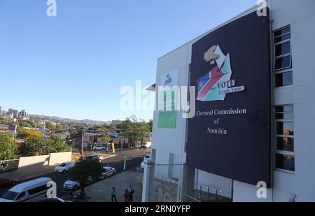 (141127) - WINDHOEK, 27 novembre 2014 -- foto scattata il 27 novembre 2014 mostra l'edificio della Commissione elettorale della Namibia. La Namibia terrà le sue quinta elezioni presidenziali e parlamentari post-indipendenza il 28 novembre. ) NAMIBIA-WINDHOEK-ELEZIONI GENERALI ZhangxChen PUBLICATIONxNOTxINxCHN Windhoek Nov 27 2014 foto scattata IL 27 2014 novembre mostra che l'edificio della Commissione elettorale della Namibia Namibia terrà il suo quinto posto indipendenza elezioni presidenziali e parlamentari IL 28 novembre Namibia Windhoek ELEZIONI generali PUBLICATIONxNOTxINxCHN Foto Stock