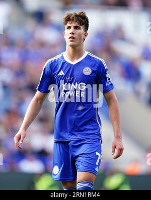 Cesare Casadei di Leicester City durante la partita del campionato Sky Bet al King Power Stadium di Leicester. Data foto: Sabato 19 agosto 2023. Foto Stock