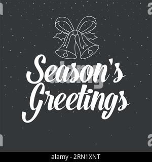 Testo scritto a mano auguri di Stagione per biglietto d'auguri, volantino, brochure, logo poster con caratteri di testo. Illustrazione Vettoriale