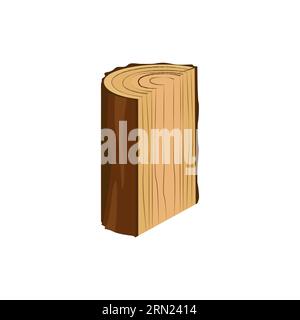 Illustrazione della metà del ceppo di legno Illustrazione Vettoriale