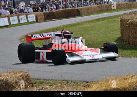 Lukas Halusa, McLaren-Cosworth M23, 60 anni di McLaren Racing, una selezione delle auto da corsa della scuderia McLaren, che copre un'ampia panoplia di gatto Foto Stock