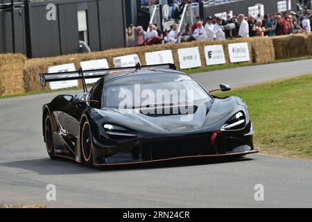 McLaren 720S GT3X, 60 anni di McLaren Racing, una selezione delle auto da corsa della scuderia McLaren, che copre un'ampia gamma di categorie da F1 T. Foto Stock